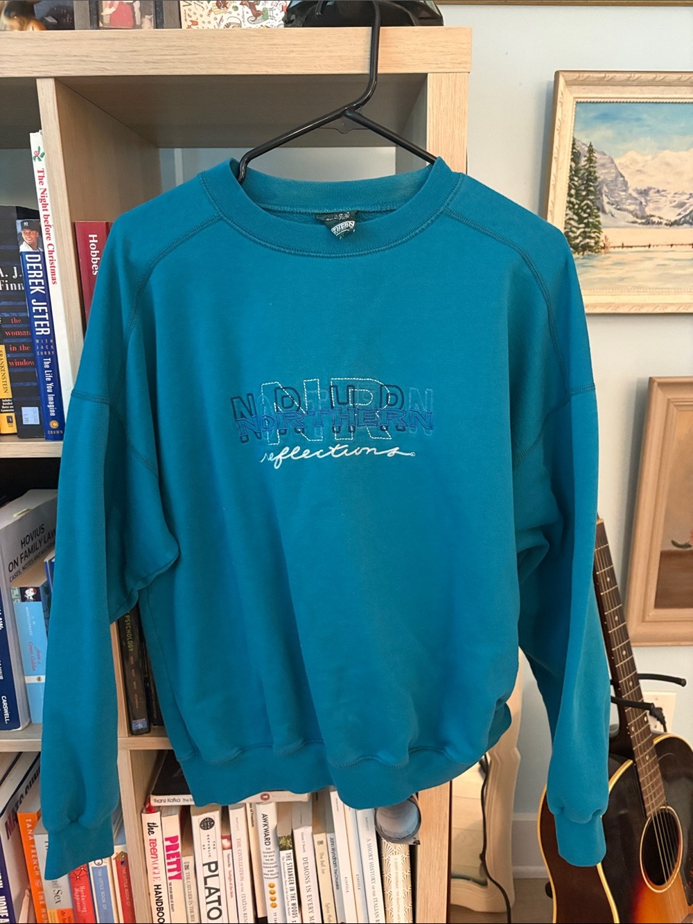 Vintage Northern Reflections Teal Pullover Crewneck Sweatshirt